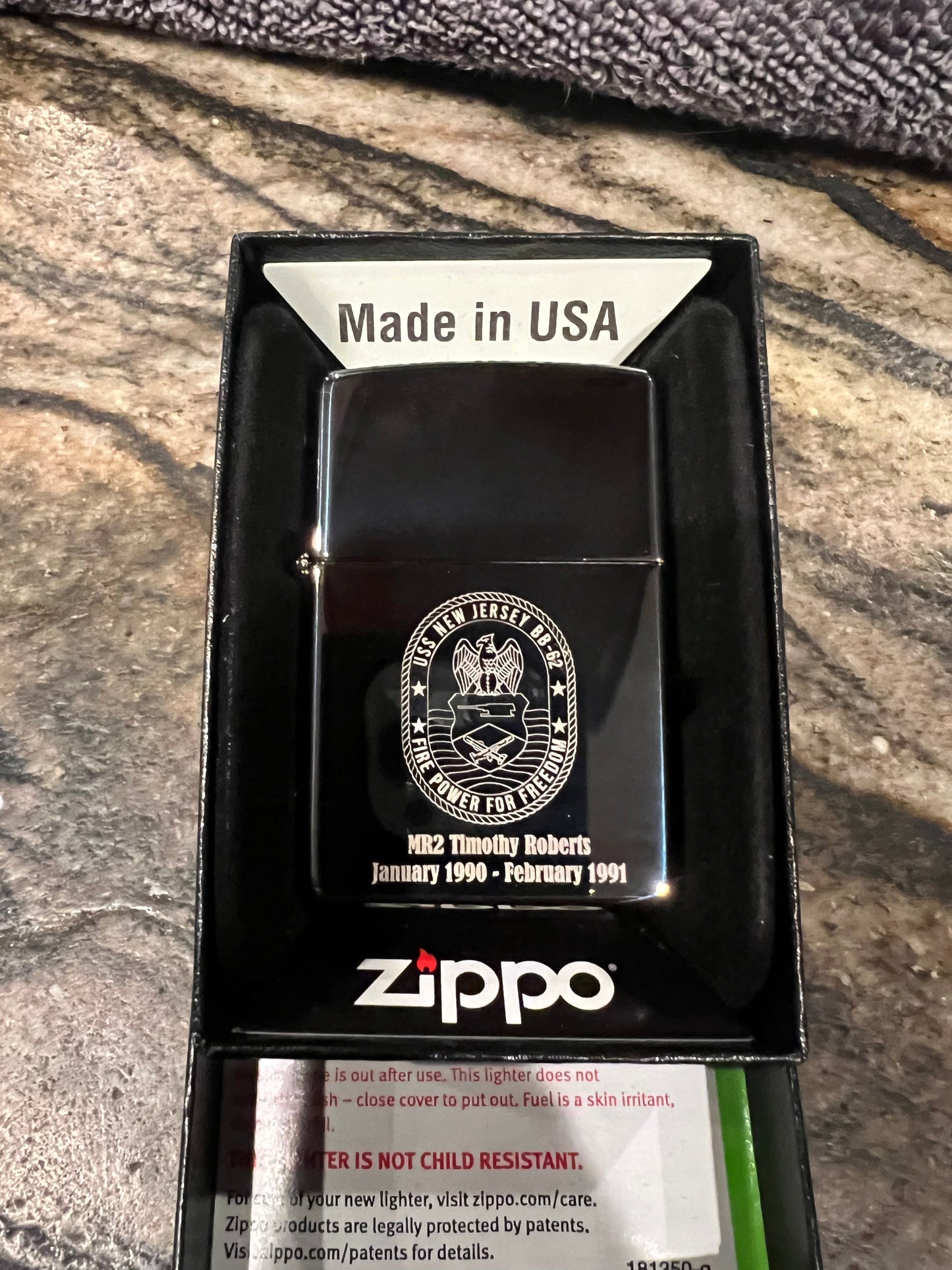 Hard to find ships zippo lighter personalized.
